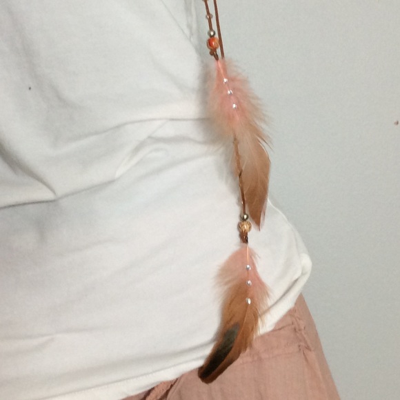 🌸4PC BOHO PINK SKIRT TANK NECKLACE HAIR PIECE SET - Picture 4 of 7